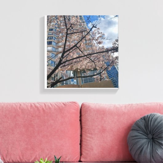 Stad bloeit canvas afdruk (Insitu (Woonkamer))