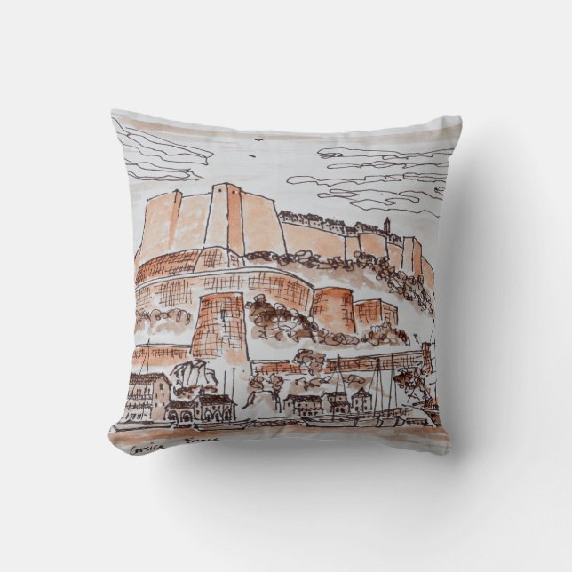 Stad Bonifacio | Corsica, Frankrijk Kussen (Voorkant)