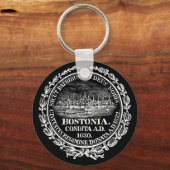 stad Boston Seal, wit Sleutelhanger (Voorkant)