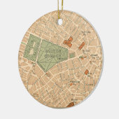 Stad Boston Vintage Kaart Keramisch Ornament (Links)