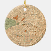 Stad Boston Vintage Kaart Keramisch Ornament (Achterkant)