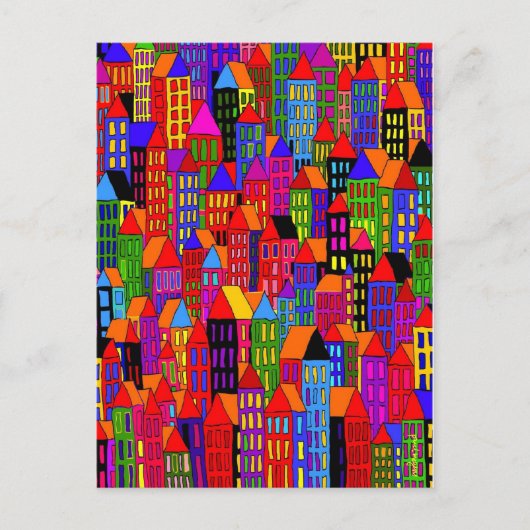 'stad' briefkaart (Voorkant)