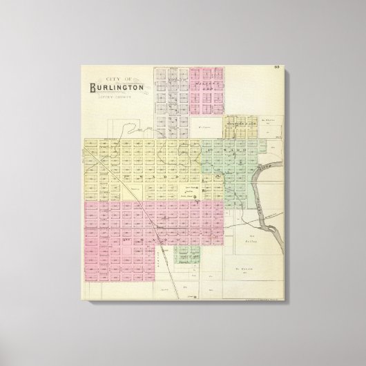 Stad Burlington, Coffee County, Kansas Canvas Afdruk (Voorkant)