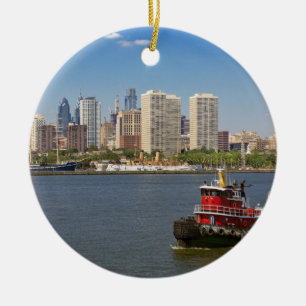 Stad - Camden, NJ - De stad Philadelphia Keramisch Ornament
