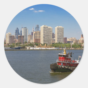 Stad - Camden, NJ - De stad Philadelphia Ronde Sticker