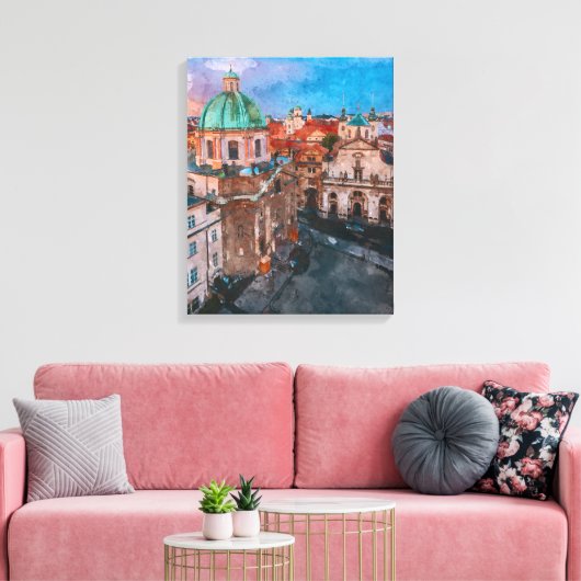  stad canvas afdruk (Insitu (Woonkamer))