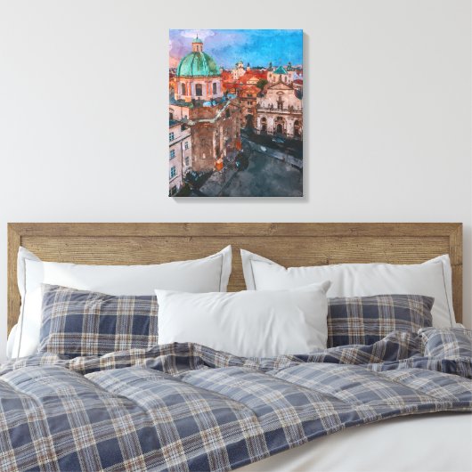  stad canvas afdruk (Insitu (Slaapkamer))