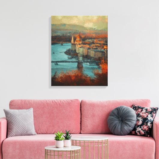  stad canvas afdruk (Insitu (Woonkamer))