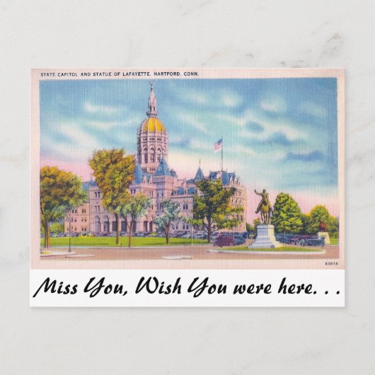 Stad Capitol, Hartford, Connecticut Briefkaart (Voorkant)