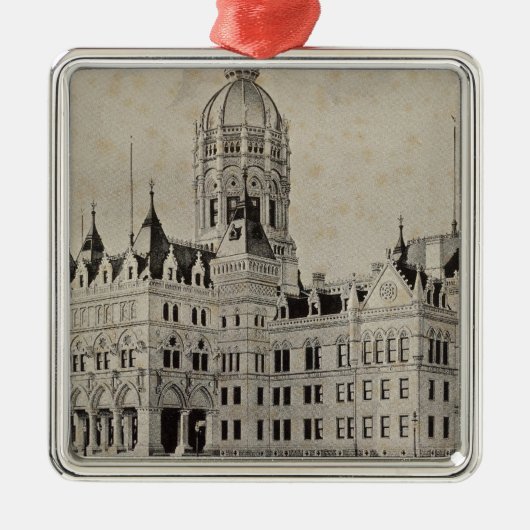 Stad Capitol, Hartford Metalen Ornament (Voorkant)