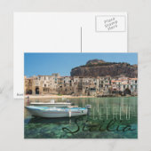 stad Cefalu op Sicilië Briefkaart (Voorkant / Achterkant)