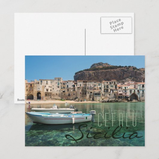 stad Cefalu op Sicilië Briefkaart (Voorkant / Achterkant)
