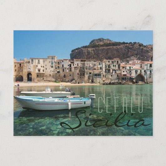 stad Cefalu op Sicilië Briefkaart (Voorkant)