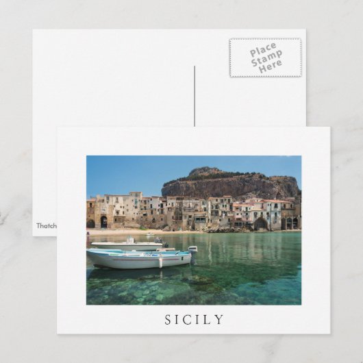 stad Cefalu op Sicilië Briefkaart (Voorkant / Achterkant)