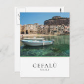 stad Cefalu op Sicilië Briefkaart (Voorkant / Achterkant)