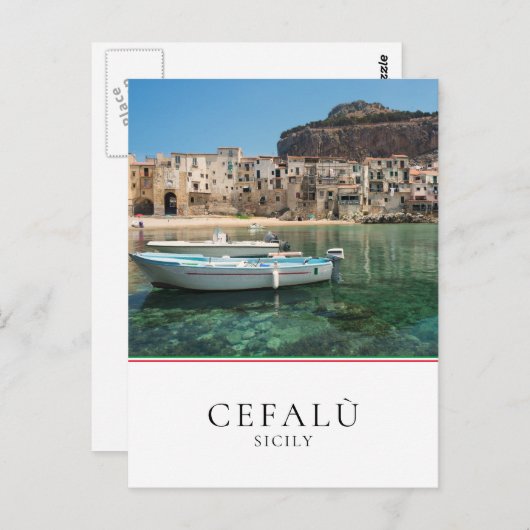 stad Cefalu op Sicilië Briefkaart (Voorkant / Achterkant)