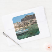 stad Cefalu op Sicilië Vierkante Sticker (Envelop)