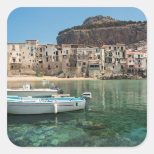 stad Cefalu op Sicilië Vierkante Sticker