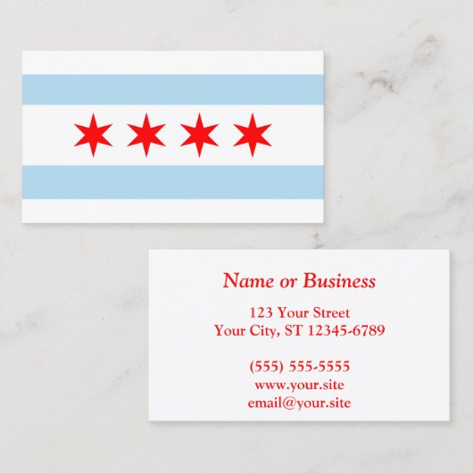 Stad Chicago Flag Visitekaartje (Voorkant / Achterkant)