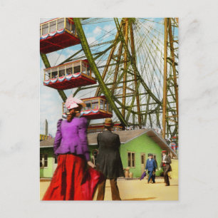 Stad - Chicago, IL - het eerste Ferris Wheel 1893 Briefkaart