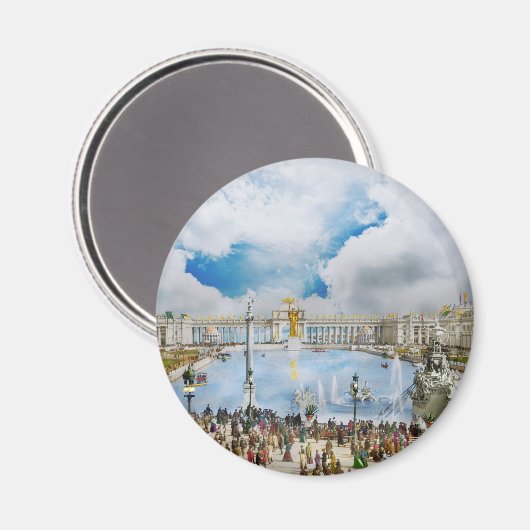 Stad - Chicago, IL - Het hof van eredienst 1893 Magneet (Voorkant / Achterkant)