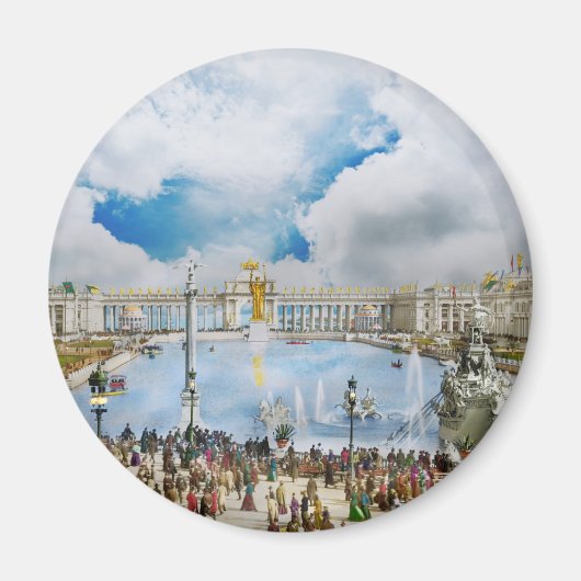 Stad - Chicago, IL - Het hof van eredienst 1893 Magneet (Voorkant)