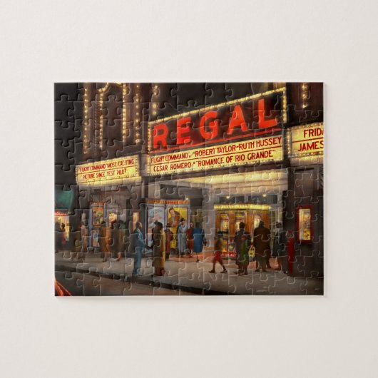 Stad - Chicago IL - Nachtleven bij het Regal Theat Legpuzzel (Horizontaal)