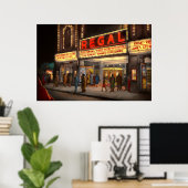 Stad - Chicago IL - Nachtleven in het Regal Theate Poster (Thuiskantoor)