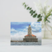 Stad - Chicago IL - vuurtoren van de haven van Chi Briefkaart (Staand voorkant)