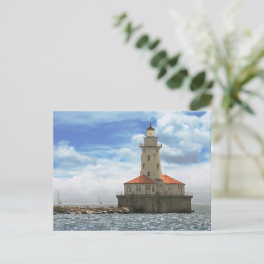 Stad - Chicago IL - vuurtoren van de haven van Chi Briefkaart (Staand voorkant)