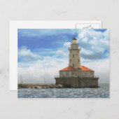 Stad - Chicago IL - vuurtoren van de haven van Chi Briefkaart (Voorkant / Achterkant)