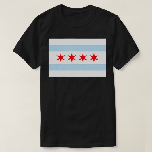 STAD CHICAGO ILLINOIS VLAGVOORRUIT T-SHIRT (Design voorkant)