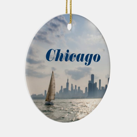 Stad Chicago Kerstsieraden - Skyline Keramisch Ornament (Rechts)