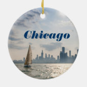 Stad Chicago Kerstsieraden - Skyline Keramisch Ornament (Achterkant)