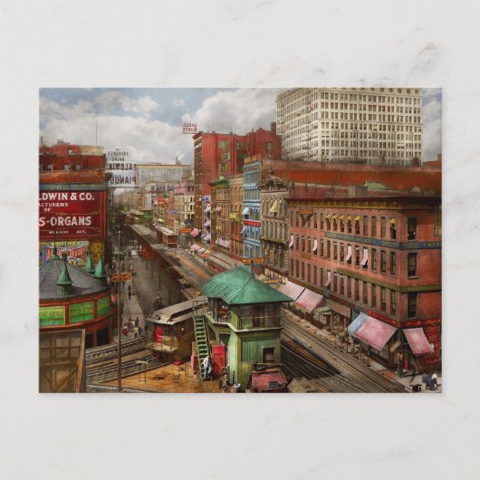 Stad Chicago - Piano Row 1907 Briefkaart (Voorkant)