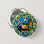 Stad Chicago Seal Ronde Button 5,7 Cm (Voorkant /achterkant)