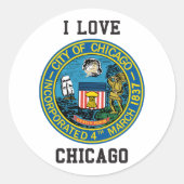 Stad Chicago Seal Ronde Sticker (Voorkant)