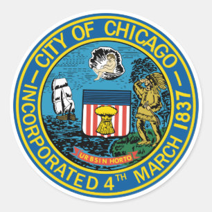 Stad Chicago Seal Ronde Sticker