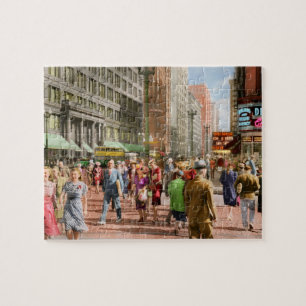 Stad - Chicago - Shopping Crowds 1940 Legpuzzel