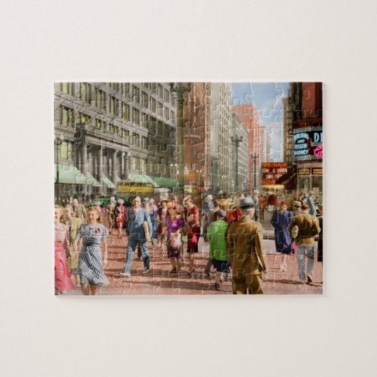 Stad - Chicago - Shopping Crowds 1940 Legpuzzel (Horizontaal)