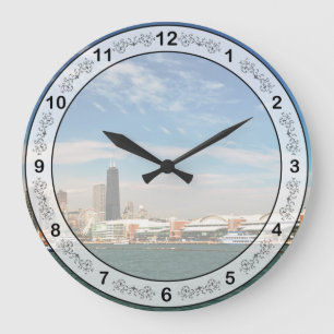 Stad - Chicago Silhouet & De Navy Pier Grote Klok
