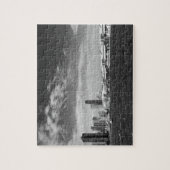 Stad - Chicago Skyline & de marine Pier BW Legpuzzel (Verticaal)