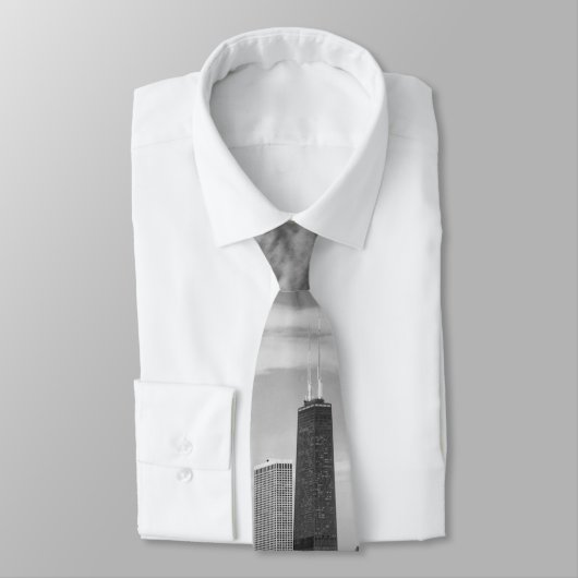 Stad - Chicago Skyline & de marine Pier BW Stropdas (Gebonden)