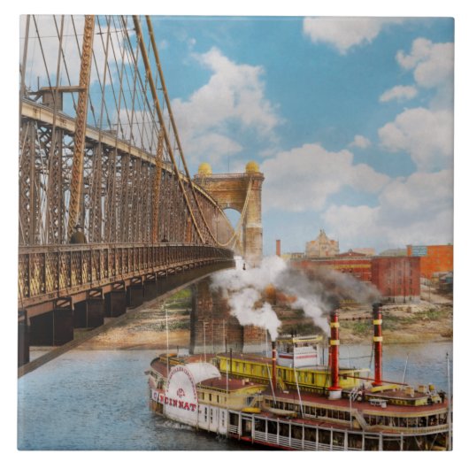 Stad - Cincinnati, OH De stad Cincinnati 1906 Tegeltje (Voorkant)