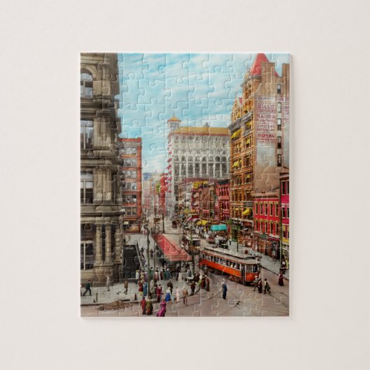 Stad - Cincinnati, OH - Koningin stad 1915 Legpuzzel (Verticaal)