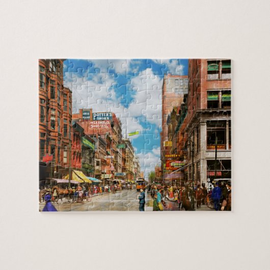 Stad - Cincinnati, OH - Tandartsstraat 1907 Legpuzzel (Horizontaal)