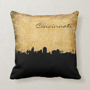 Stad Cincinnati Ohio Skyline Rustic Pillow Kussen