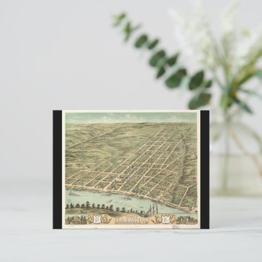 Stad Clarksville Tennessee (1870) Briefkaart (Staand voorkant)