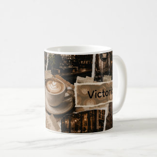 Stad Coffee Scene Collage Aangepaste Naam Koffiemok