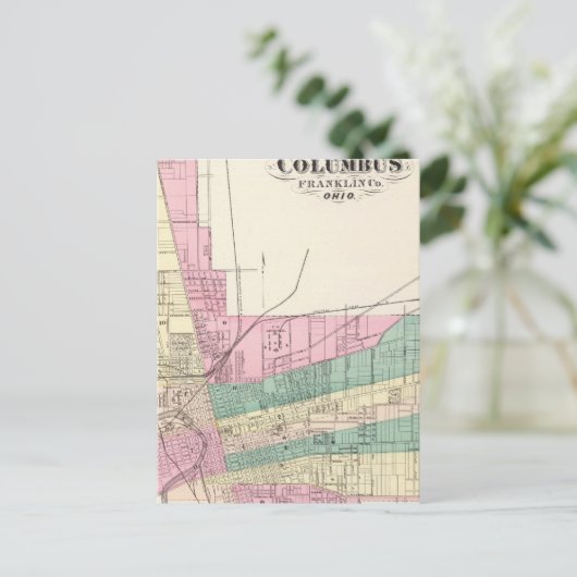 Stad Columbus, provincie Franklin, Ohio Briefkaart (Staand voorkant)